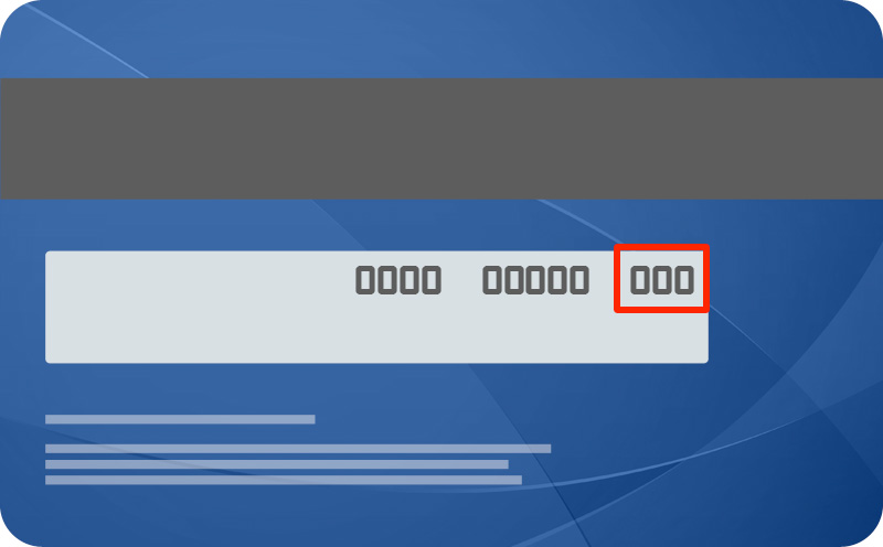 Back of the credit card version 1